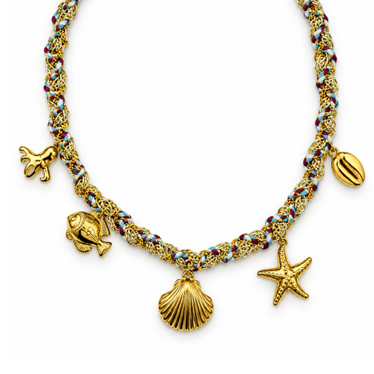 Collar tejido playa