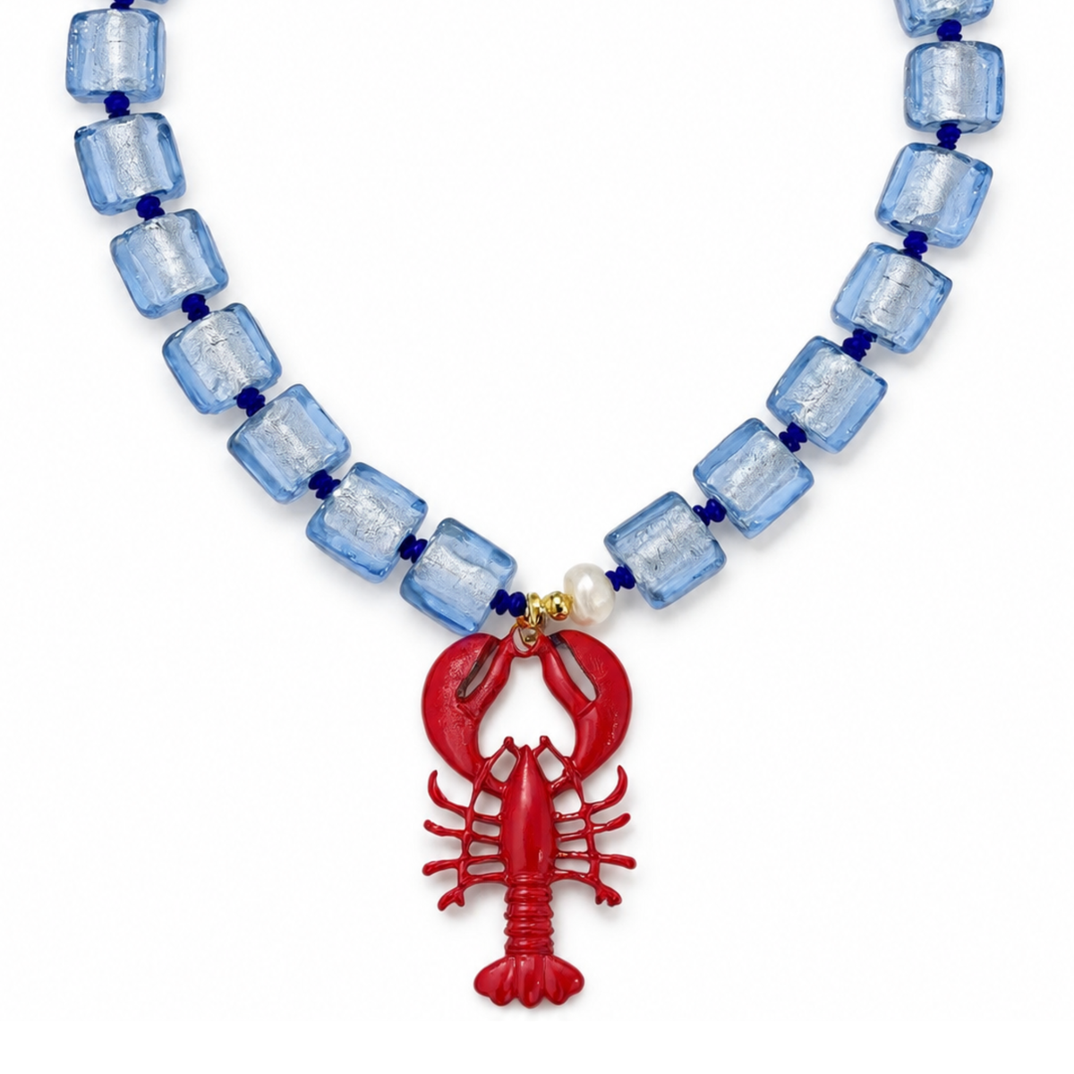 Collar piedra azul cangrejo