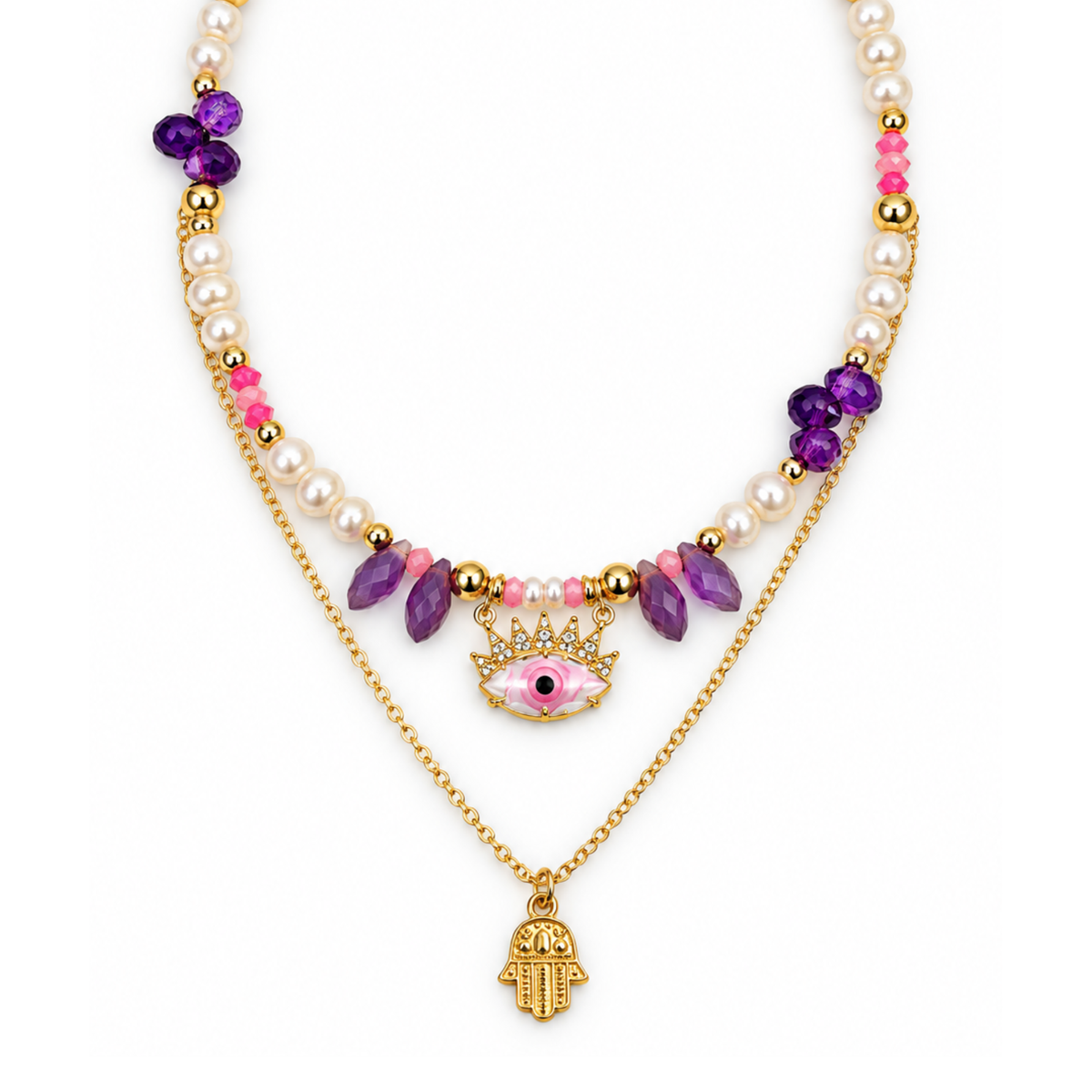 Collar ojito rosa