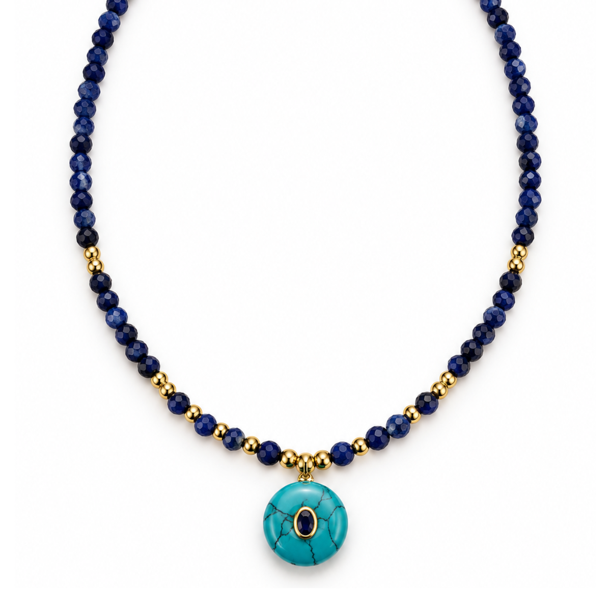 Collar piedra azul navy