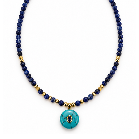Collar piedra azul navy