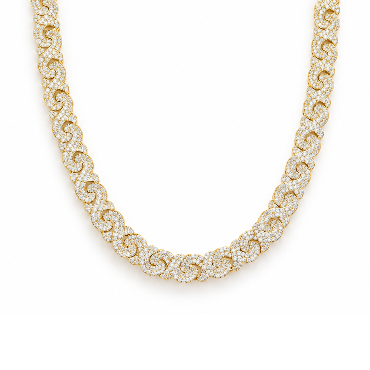 Collar dorado interlazado con zirconias