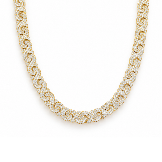 Collar dorado interlazado con zirconias