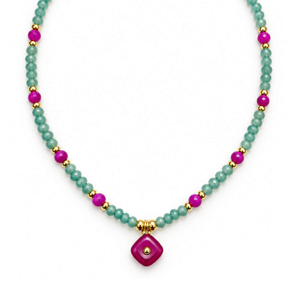 Collar piedra rosa