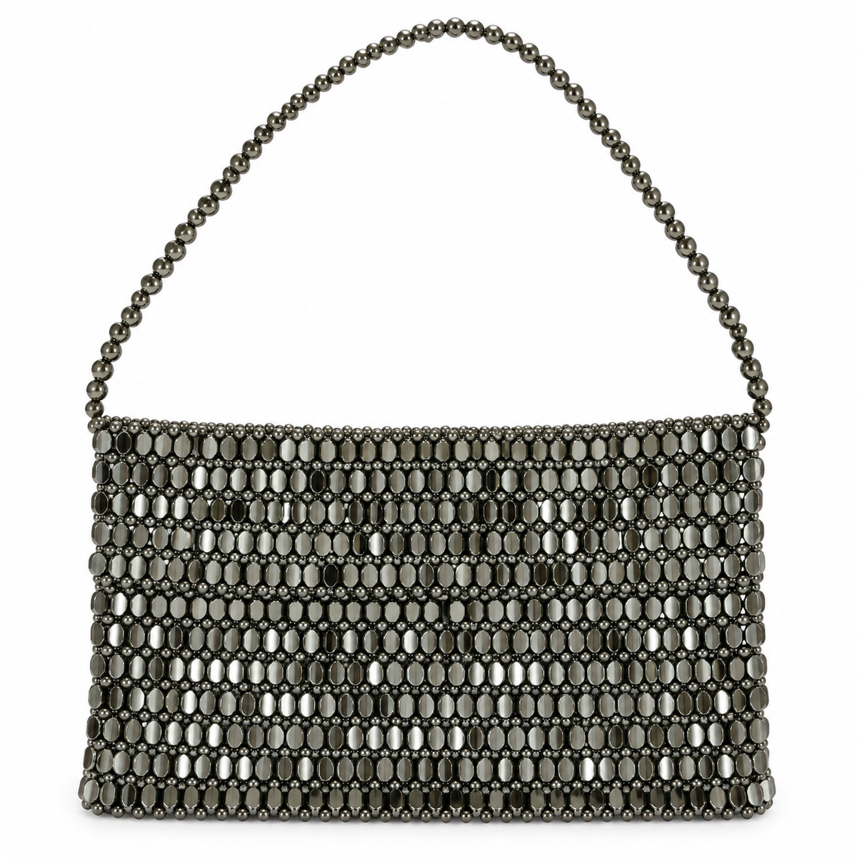 Bolsa de mano para mujer metálica negro