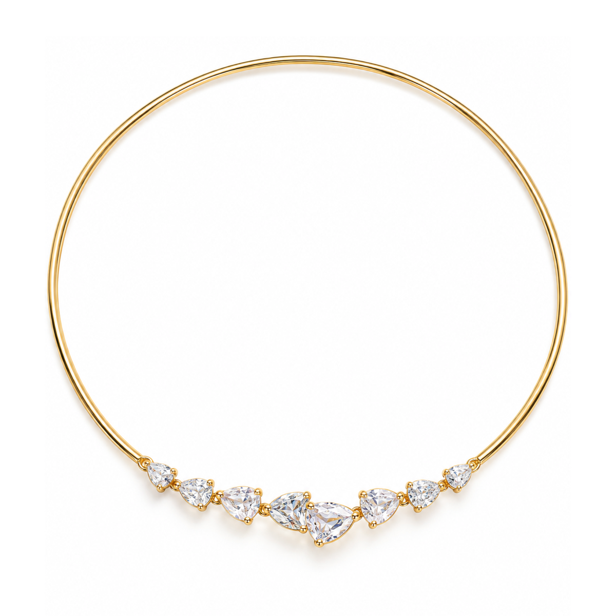 Collar rijido con piedra azul ligero