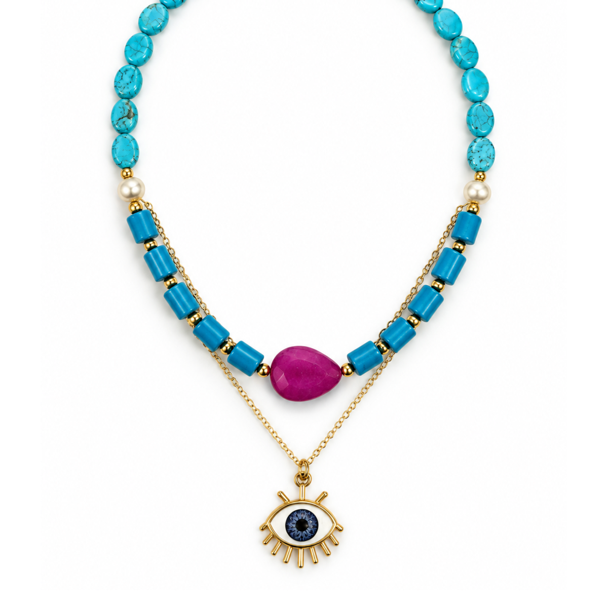 Collar ojito azul