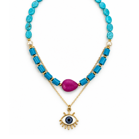 Collar ojito azul