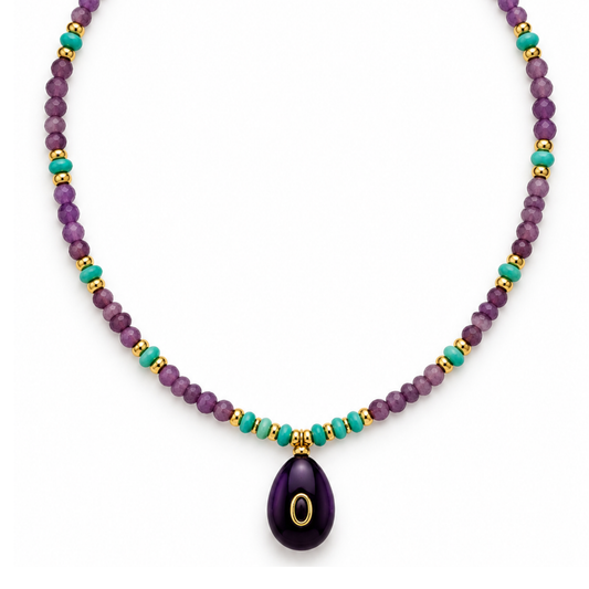 Collar piedra morada