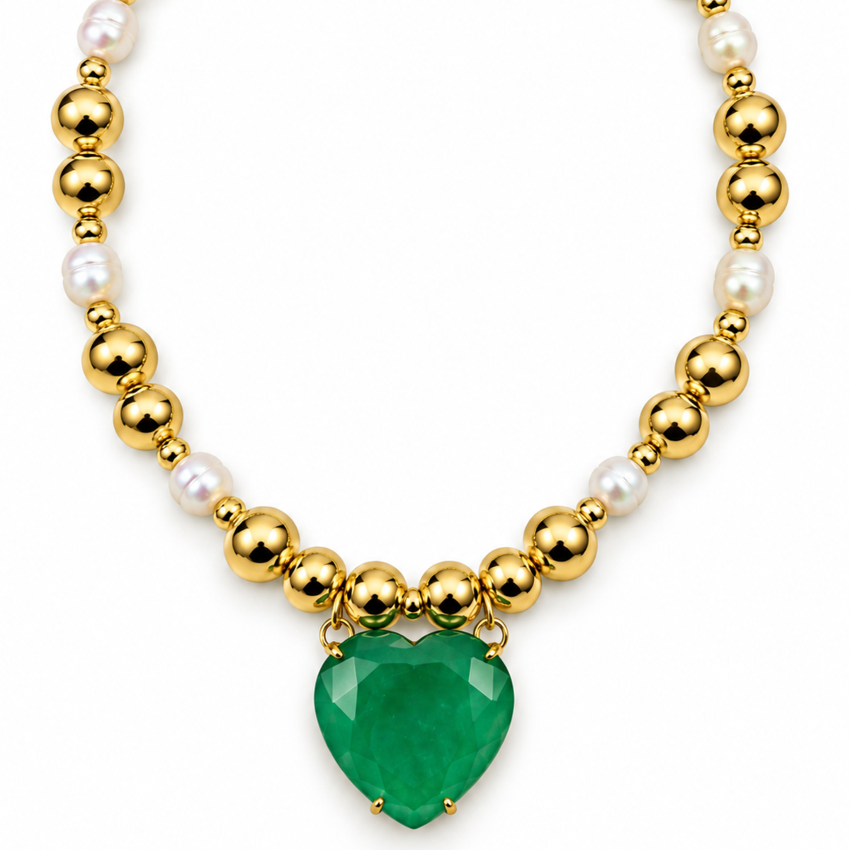 Collar corazón verde
