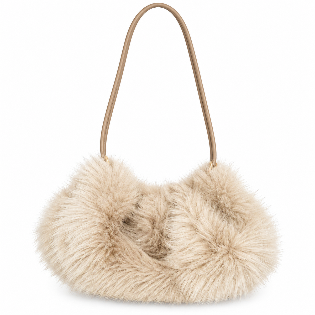 Bolsa de felpa elegante caqui claro