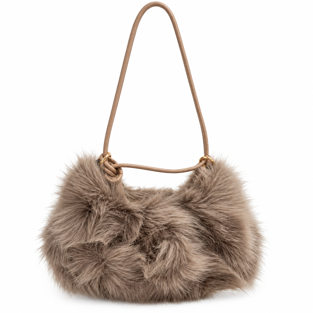 Bolsa de felpa elegante caqui obscuro