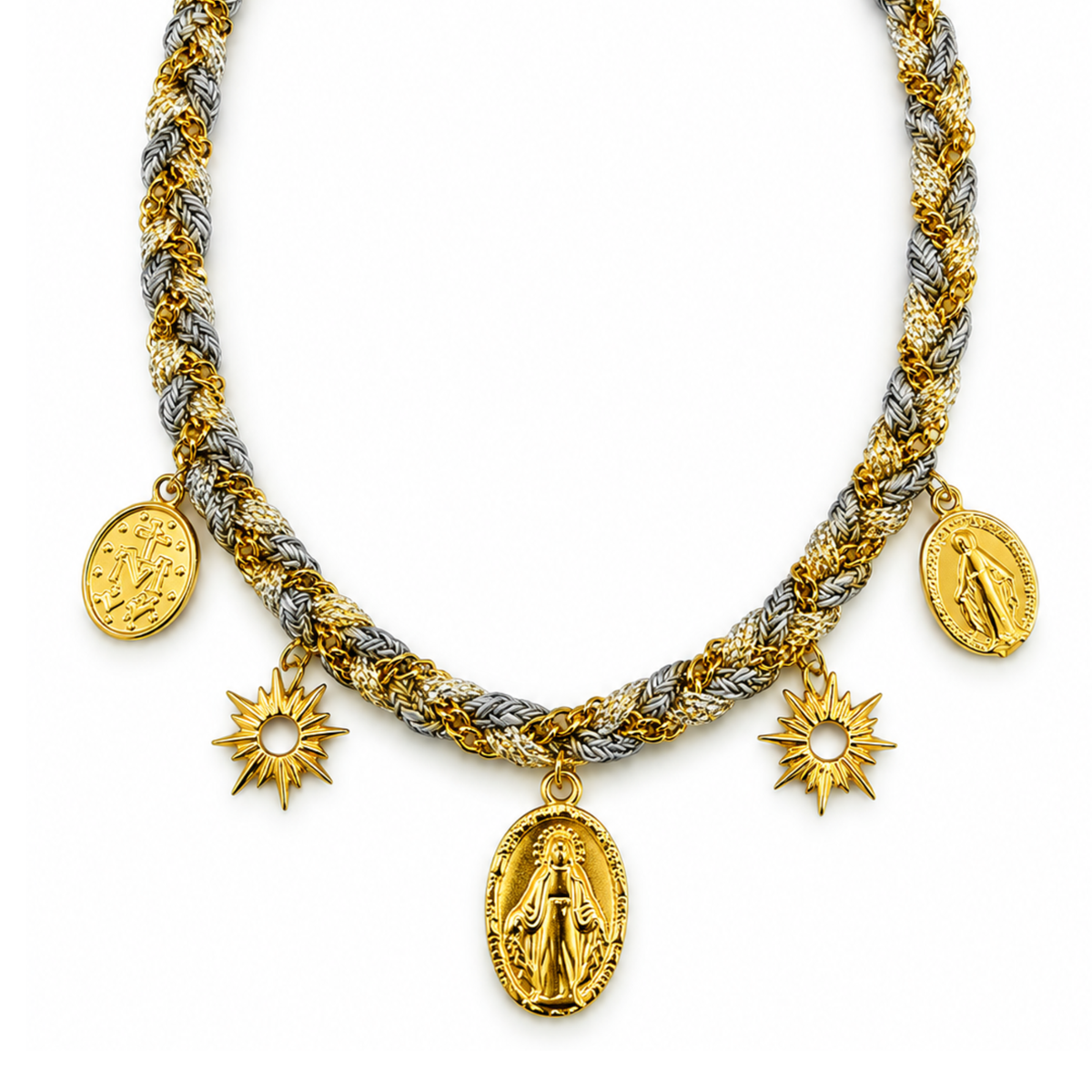 Collar tejido virgen