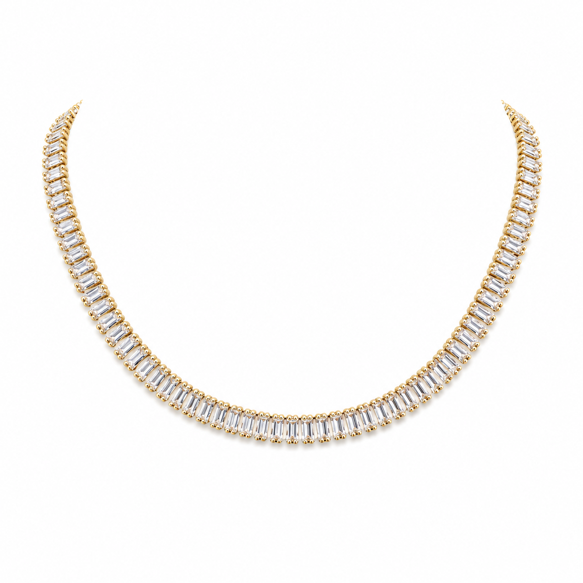 Collar dorado piedras blancas