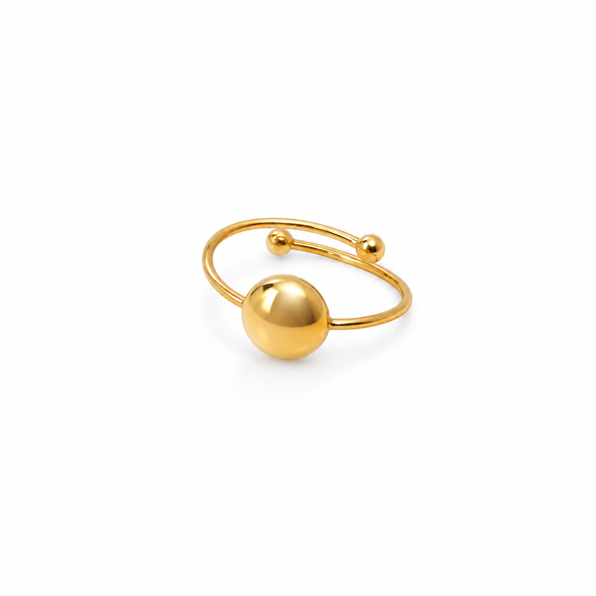 Anillo dorado ajustable círculo