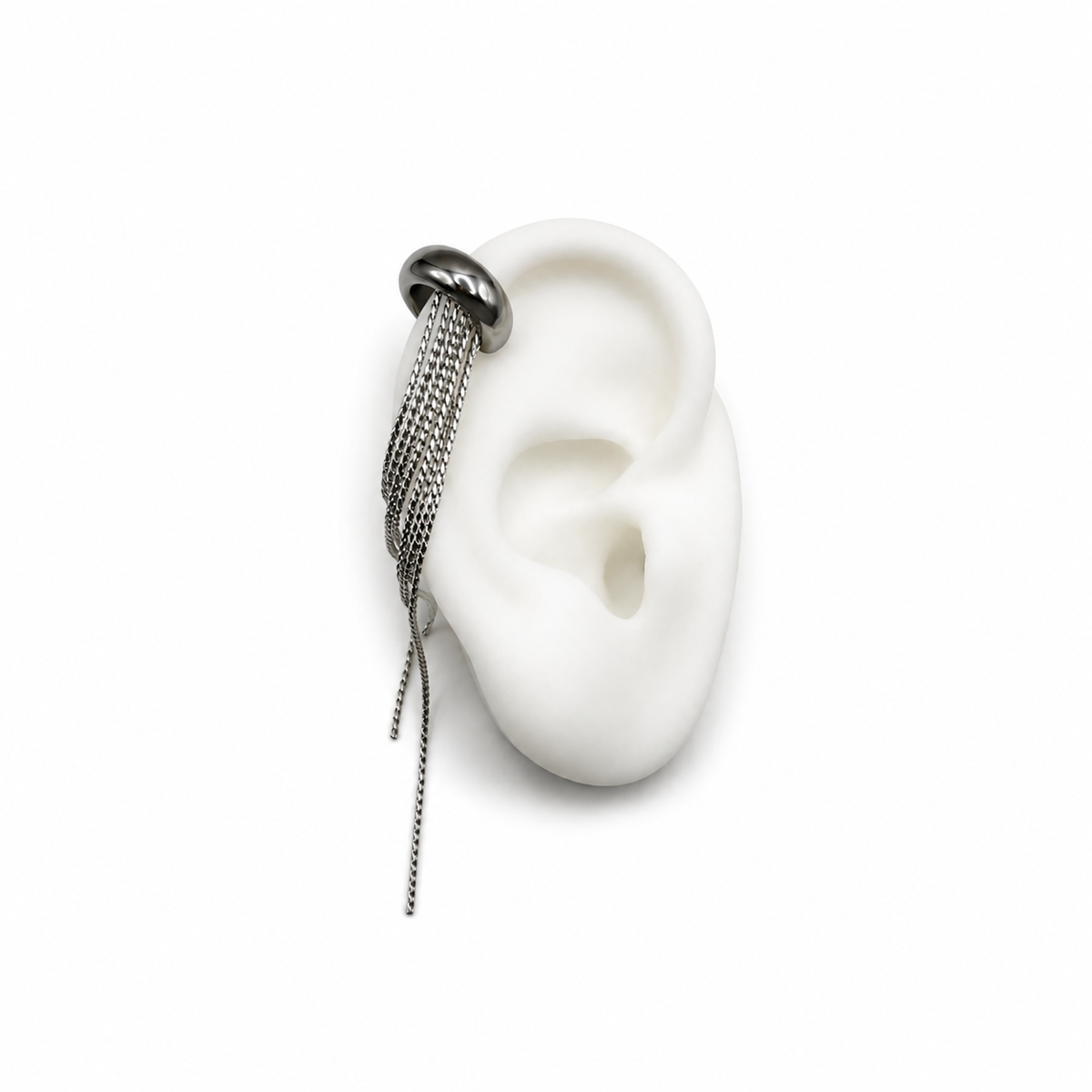 Earcuff plateado pelos