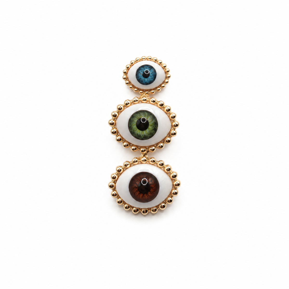 Anillo triple ojito tres colores ajustable